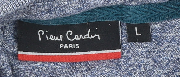 Pierre Cardin Men's Blue Striped Polo Shirt L