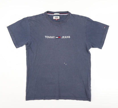 Tommy Jeans Men's Blue XS Logo Crew Neck T-Shirt