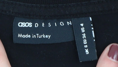 Womens UK Size 8 ASOS DESIGN Black Basic T-Shirt