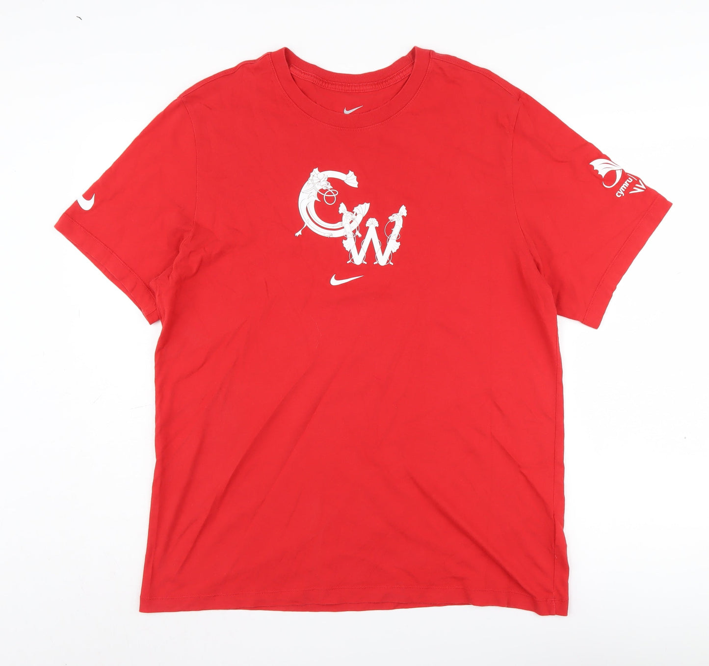 Nike Men's Red Regular Fit Cotton Short Sleeve T-Shirt