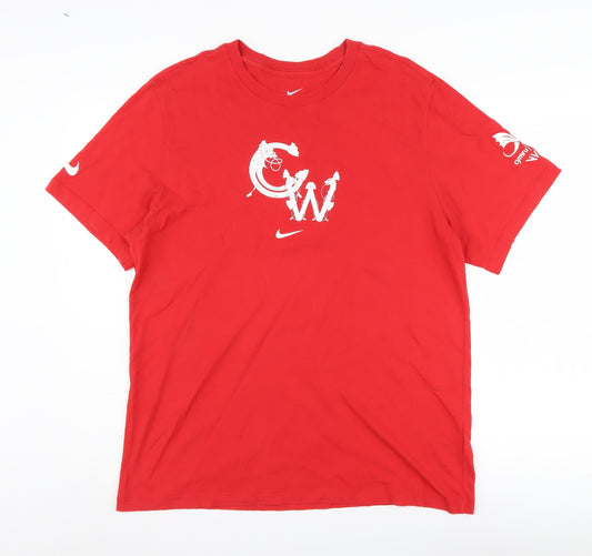 Nike Men's Red Regular Fit Cotton Short Sleeve T-Shirt