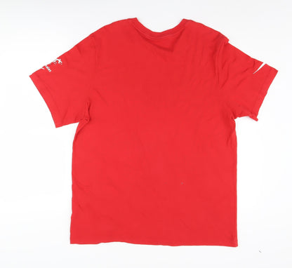Nike Men's Red Regular Fit Cotton Short Sleeve T-Shirt