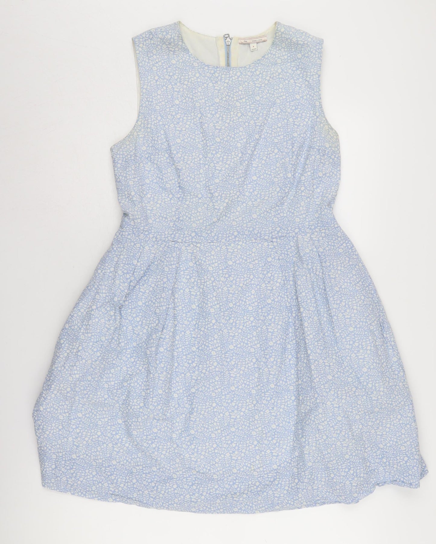 Gap Women's Blue Floral Fit & Flare Knee Length Dress