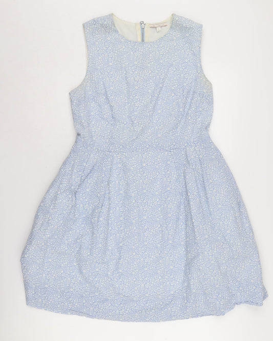 Gap Women's Blue Floral Fit & Flare Knee Length Dress