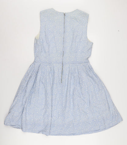 Gap Women's Blue Floral Fit & Flare Knee Length Dress