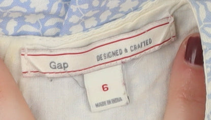 Gap Women's Blue Floral Fit & Flare Knee Length Dress