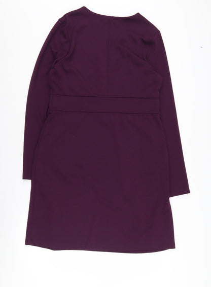 Lands' End Women's Purple Sheath Dress, M