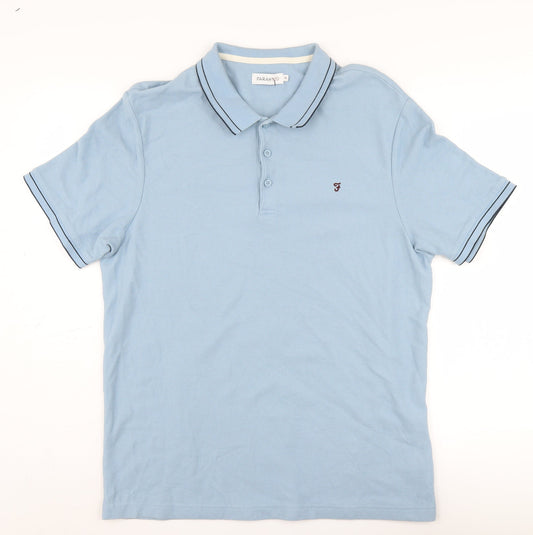 Farah Men's Blue Polo Shirt XL Casual Short Sleeve
