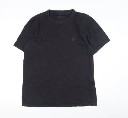 Police Men's Navy Slim Fit Cotton T-Shirt