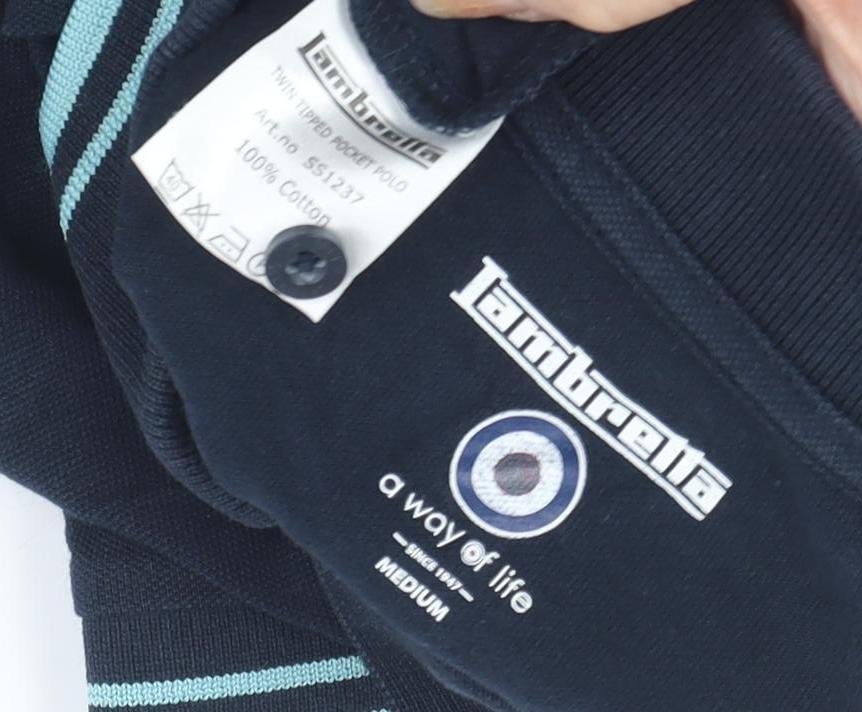 Lambretta Men's Blue Polo Shirt M Short Sleeve