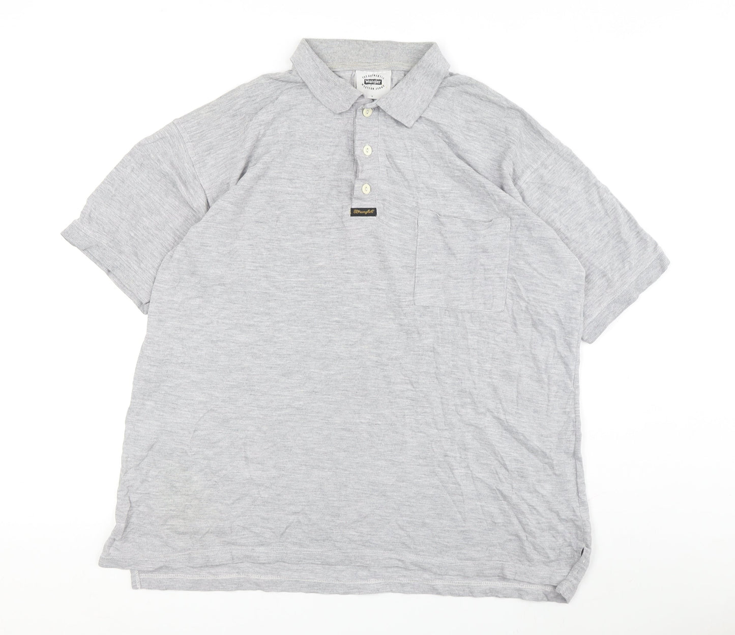 Wrangler Men's Grey Polo Shirt L Size Casual Wear