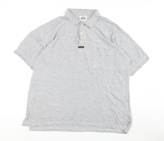 Wrangler Men's Grey Polo Shirt L Size Casual Wear
