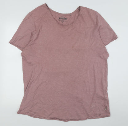 Unisex Adults UK Size 2XL JACK & JONES Pink Basic T-Shirt