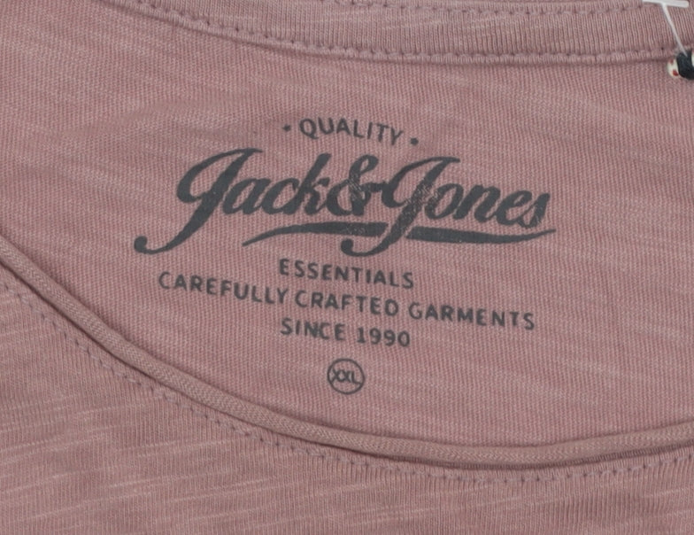 Unisex Adults UK Size 2XL JACK & JONES Pink Basic T-Shirt