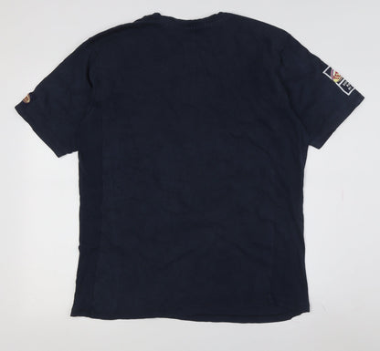 Tetley's Men's Blue Graphic T-Shirt L Vintage Crew Neck
