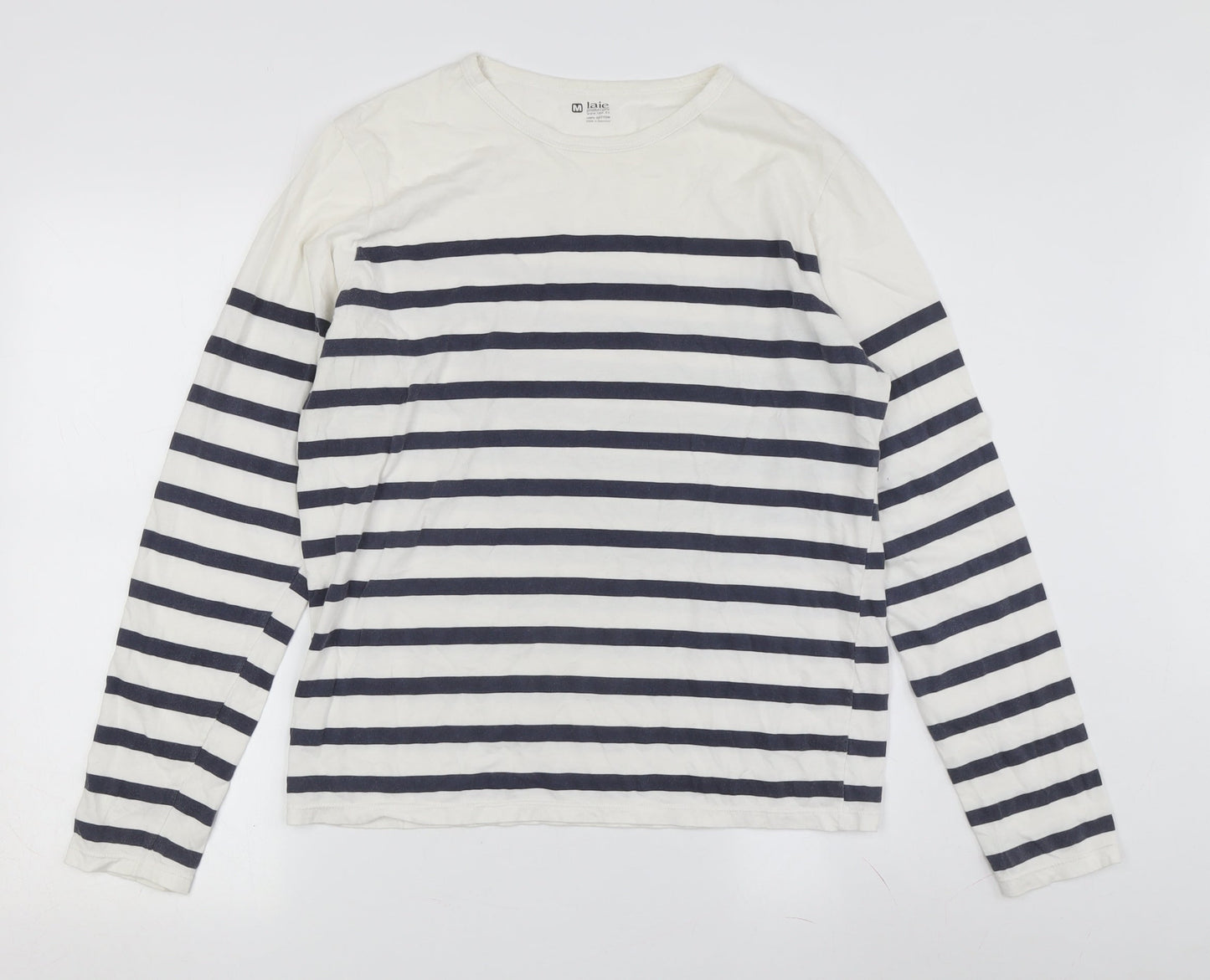 Laie Unisex White Striped Long Sleeve T-Shirt M