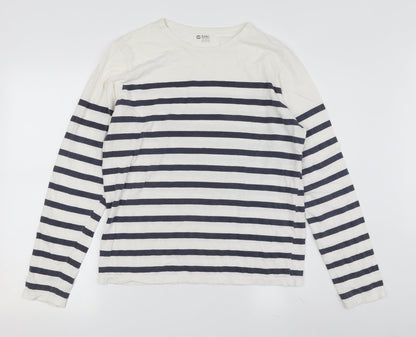 Laie Unisex White Striped Long Sleeve T-Shirt M