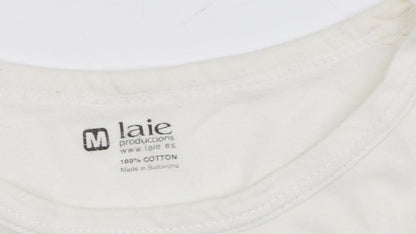 Laie Unisex White Striped Long Sleeve T-Shirt M