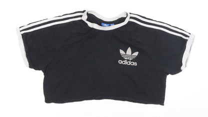 Unisex Adults UK Size L adidas Black Cropped T-Shirt