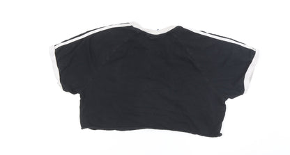 Unisex Adults UK Size L adidas Black Cropped T-Shirt