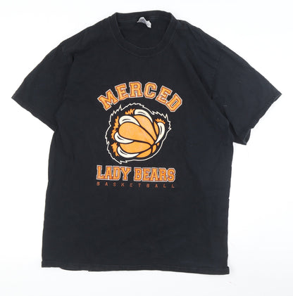 Port and Company Men's Black Graphic T-Shirt L