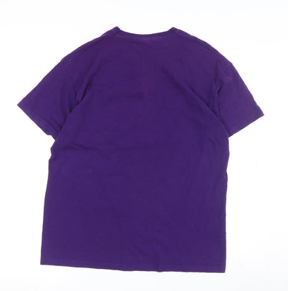 Unisex Adults UK Size M Fruit of the Loom Purple Basic T-Shirt