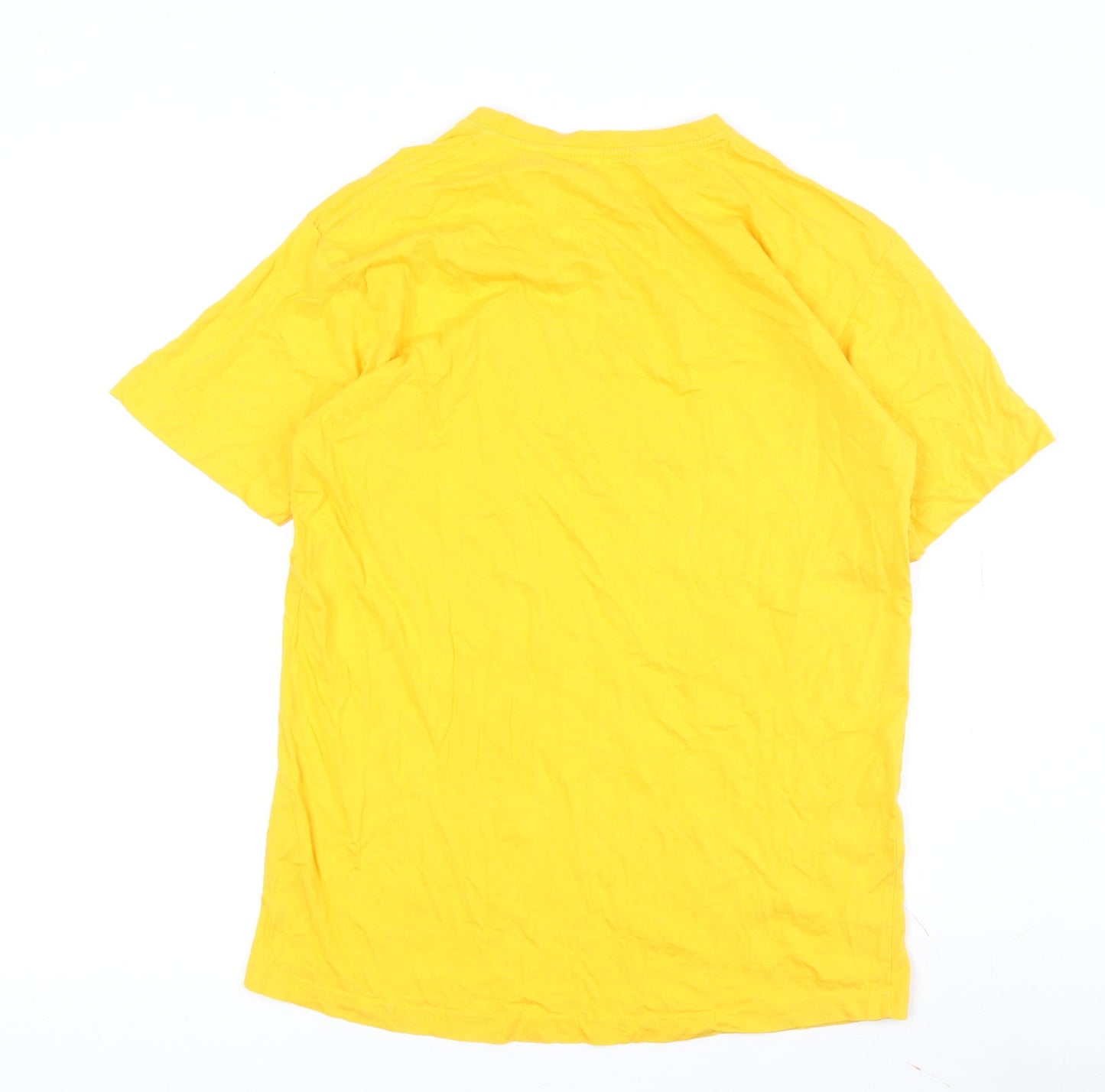 AZ VIP-ZONE Men's Yellow Transport Graphic L Cotton T-Shirt