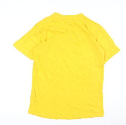 AZ VIP-ZONE Men's Yellow Transport Graphic L Cotton T-Shirt