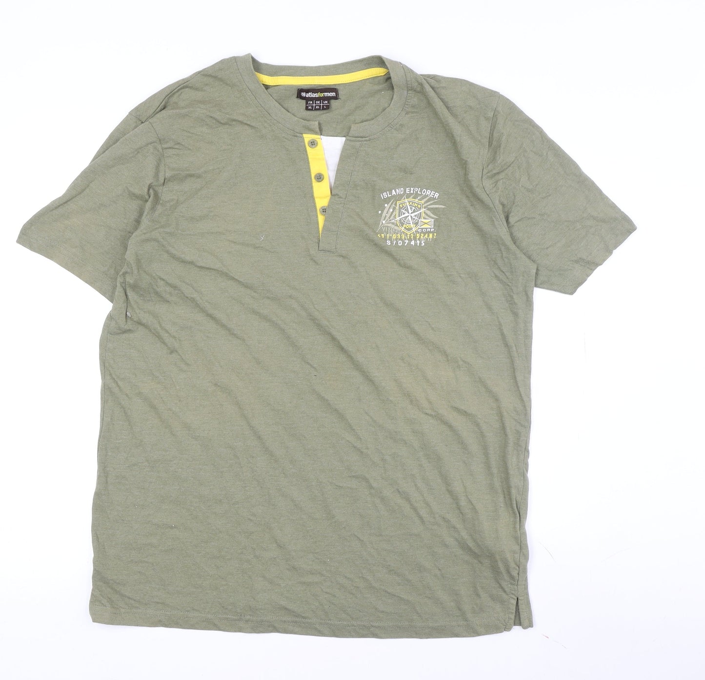 Mens UK Size L atlasformen Green  T-Shirt