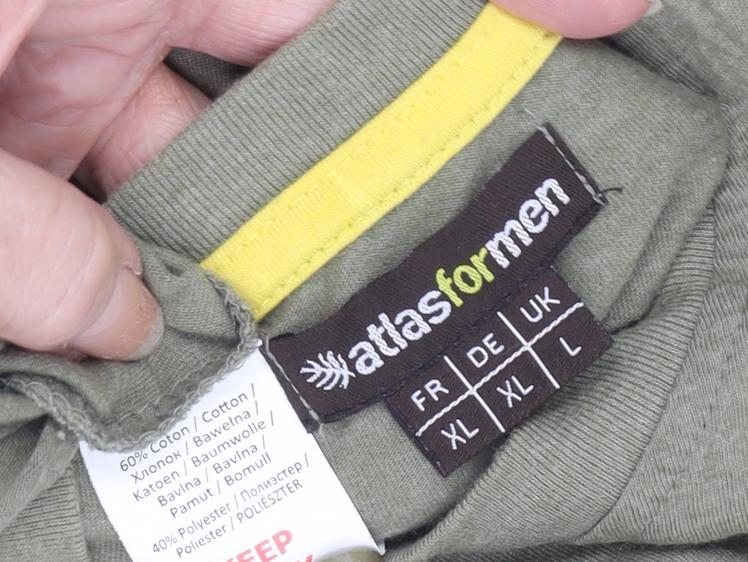 Mens UK Size L atlasformen Green  T-Shirt