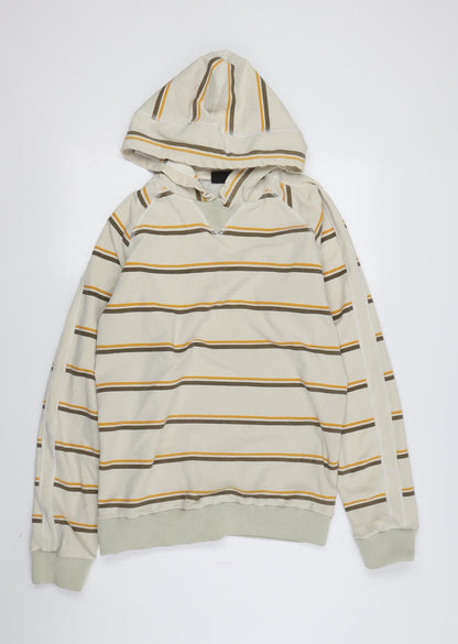 et-martins Beige Striped Pullover Hoodie - Men's L