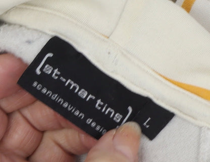 et-martins Beige Striped Pullover Hoodie - Men's L