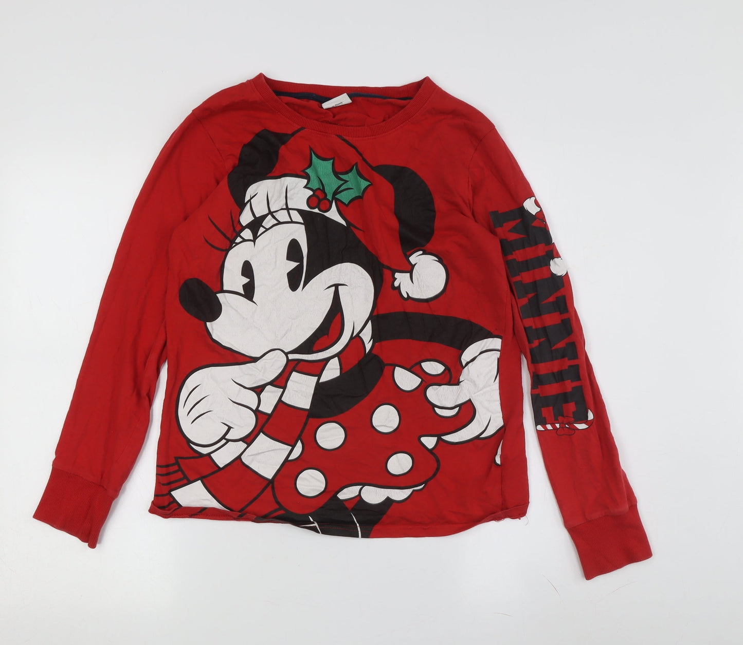 Womens UK Size S Disney Red Jersey T-Shirt