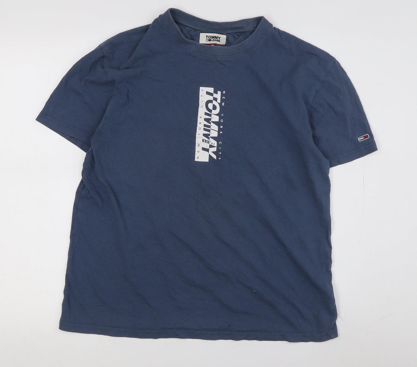 Tommy Jeans Men's Blue Graphic T-Shirt, M, Crew Neck