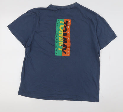 Tommy Jeans Men's Blue Graphic T-Shirt, M, Crew Neck
