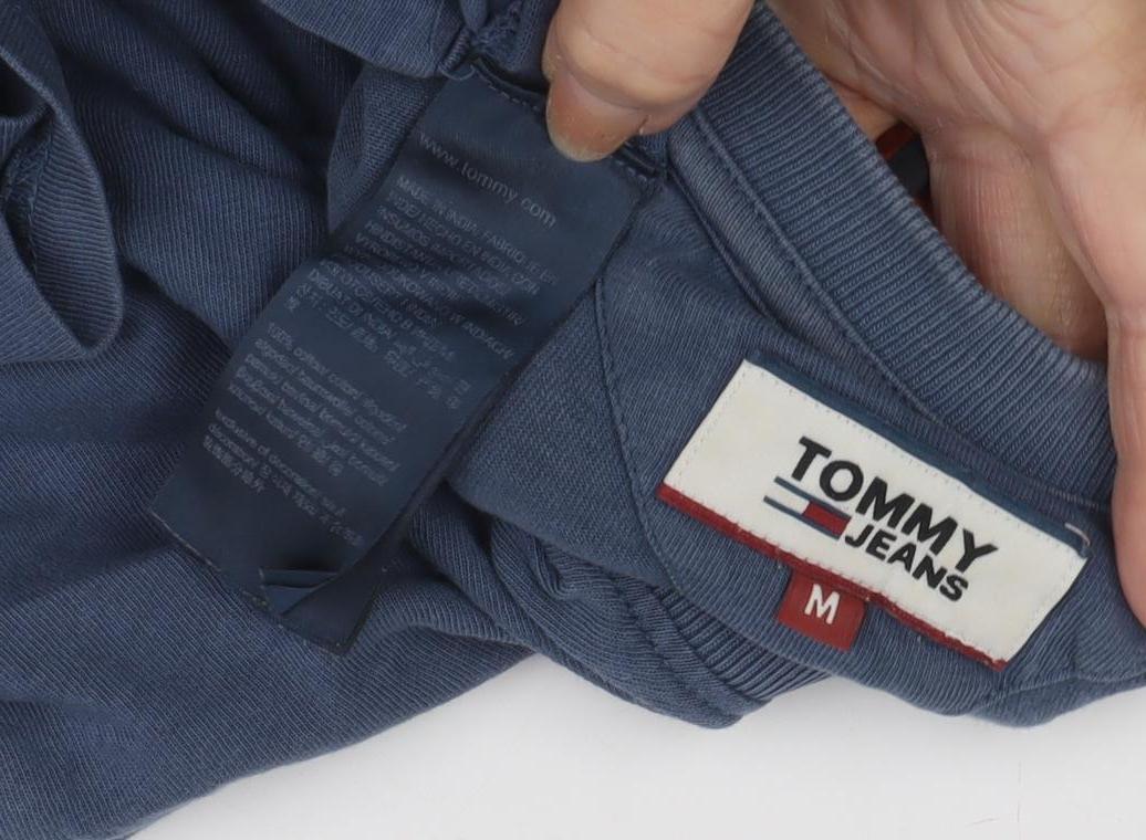 Tommy Jeans Men's Blue Graphic T-Shirt, M, Crew Neck