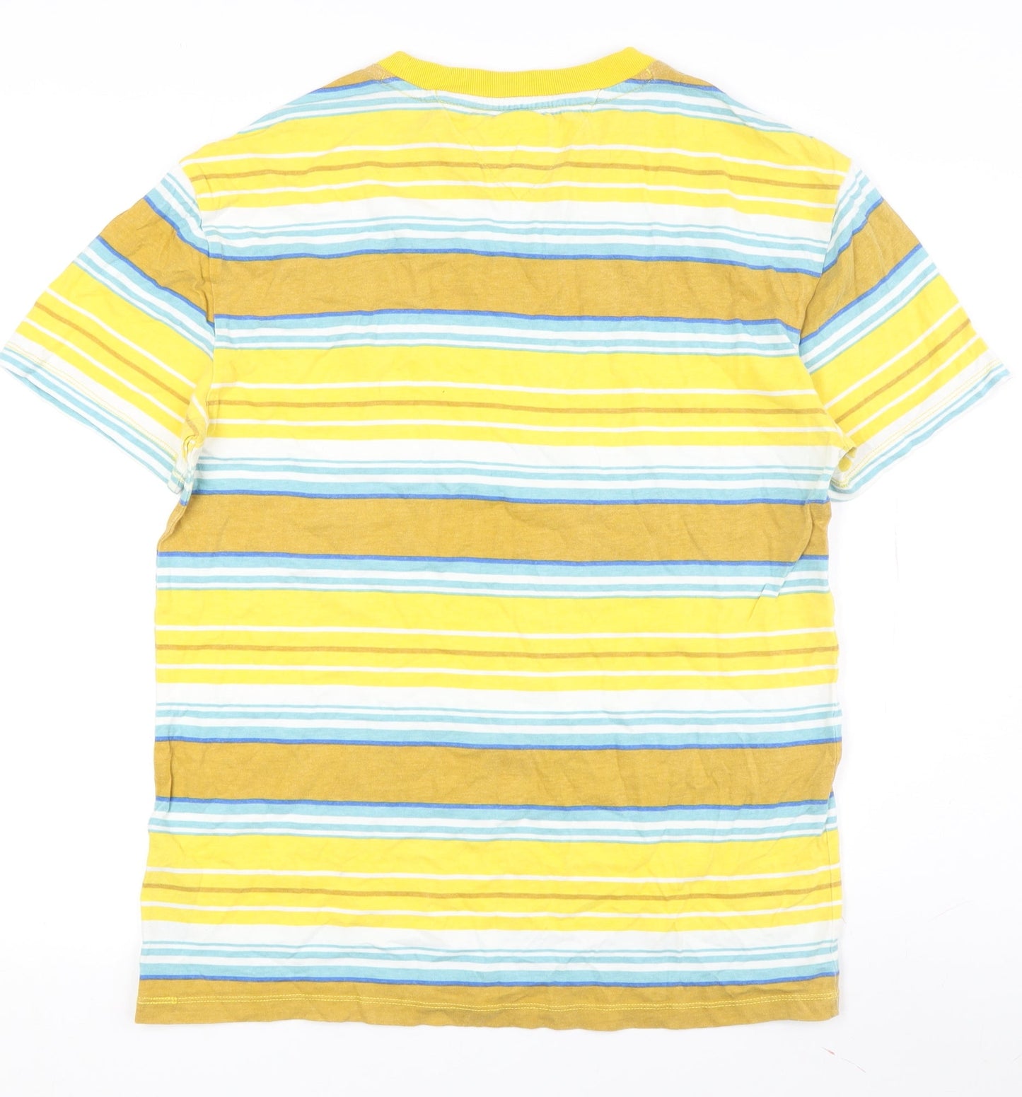 Tommy Jeans Men's Yellow Striped T-Shirt - Size S