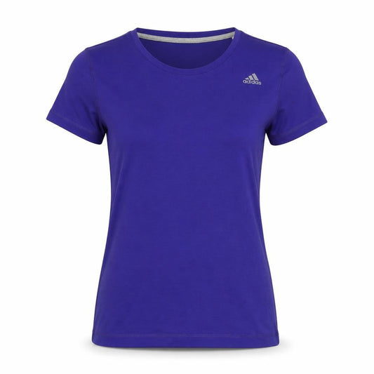 Front view of Adidas unisex blue m basic t-shirt - casual jersey