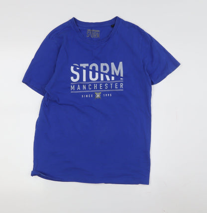 Storm Manchester Men's Blue T-Shirt Crew Neck S