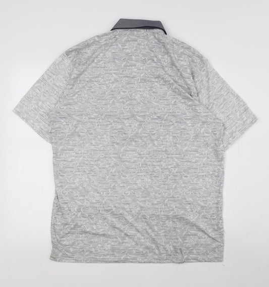 Tom Hagan Men's Grey Cotton Polyester Polo L