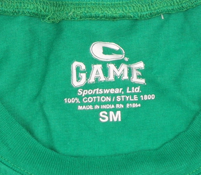 Game Sportswear Green T-Shirt, Size S-M, Short Sleeve Crew Neck