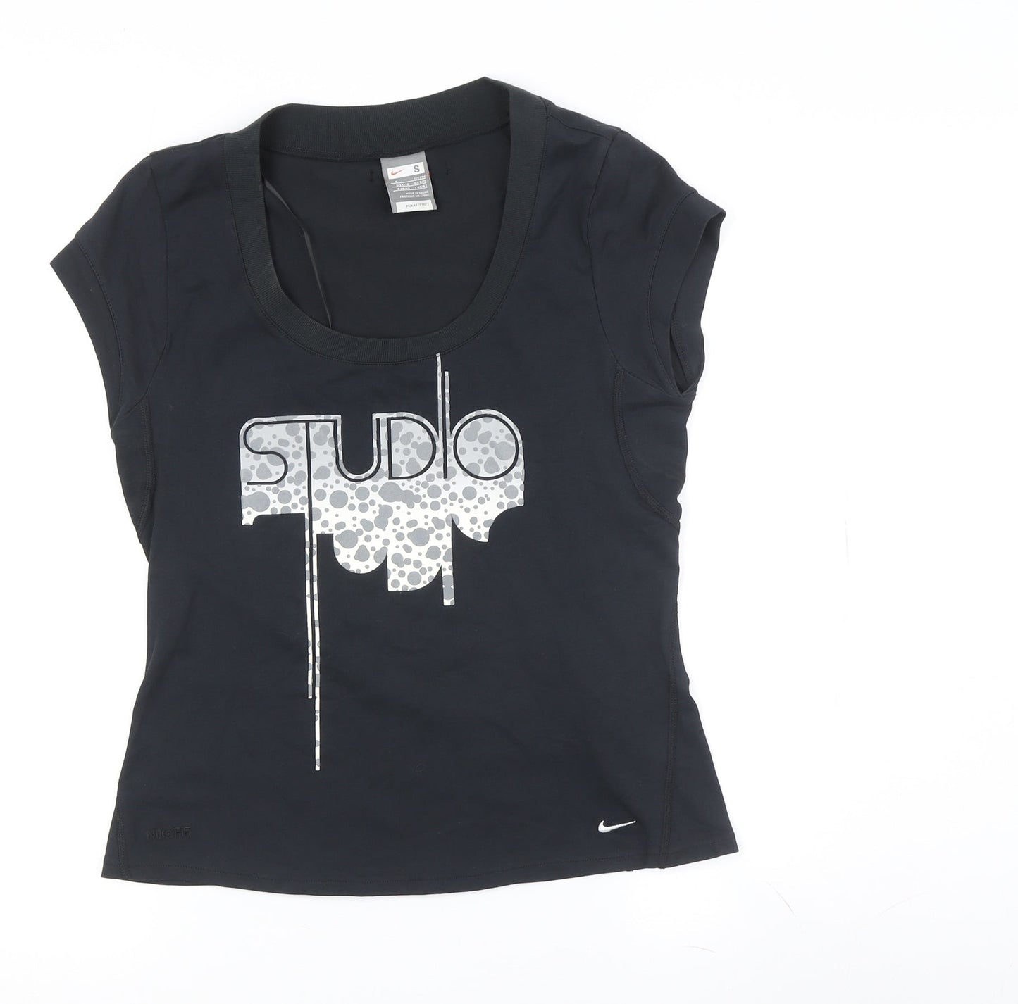 Womens UK Size S Nike Black Basic T-Shirt