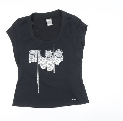 Womens UK Size S Nike Black Basic T-Shirt