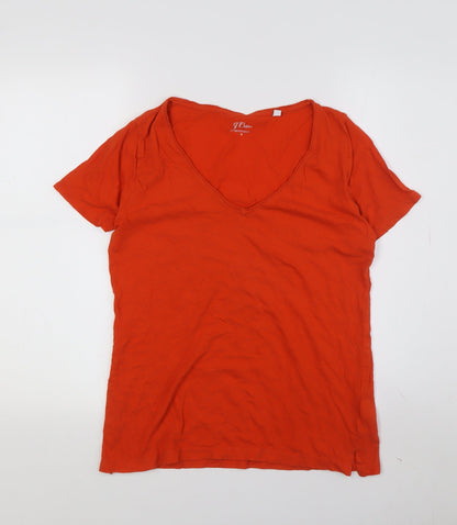 Womens UK Size S J.CREW Red Jersey T-Shirt