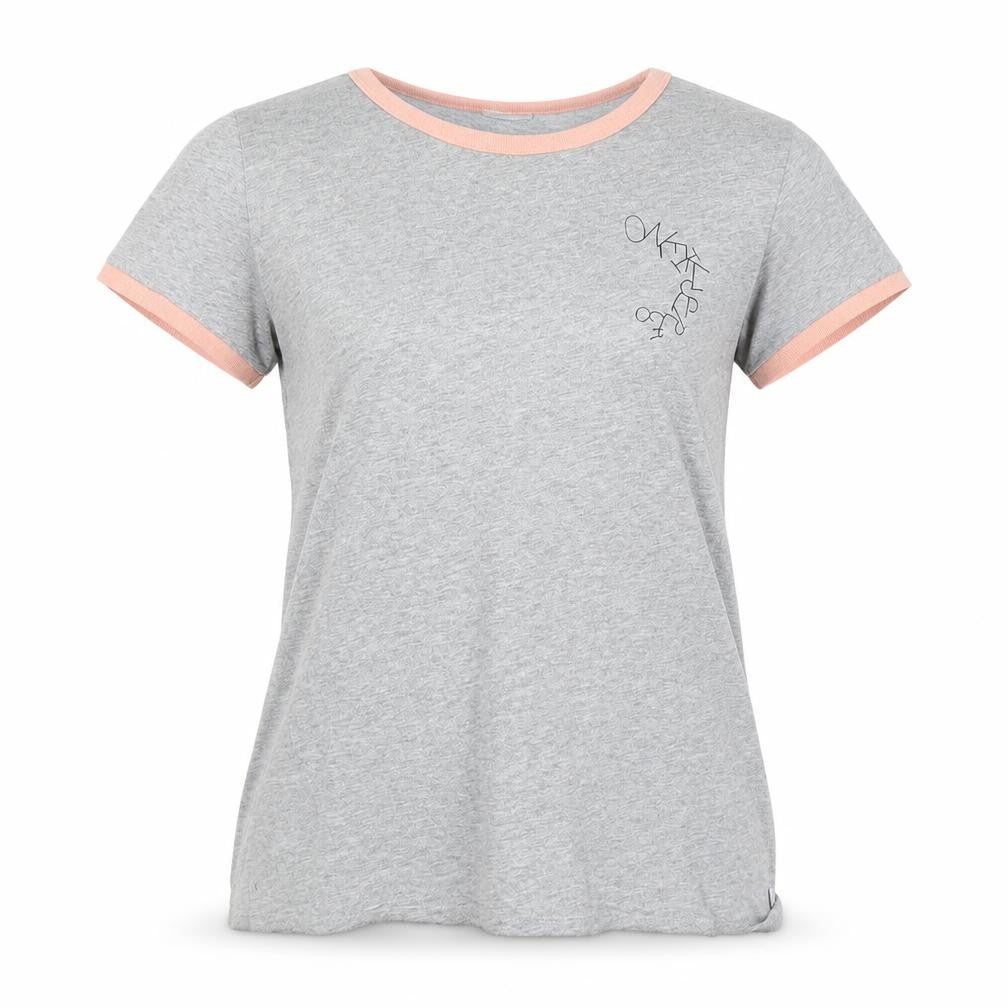 Womens UK Size M O'Neill Grey Ringer T-Shirt