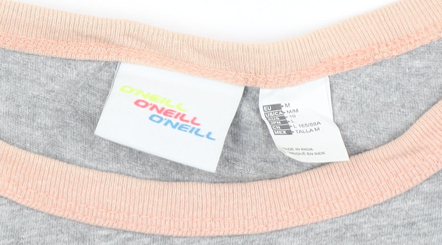 Womens UK Size M O'Neill Grey Ringer T-Shirt