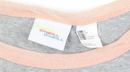 Womens UK Size M O'Neill Grey Ringer T-Shirt