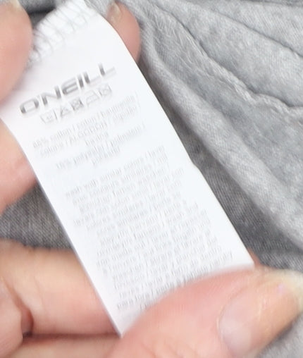 Womens UK Size M O'Neill Grey Ringer T-Shirt