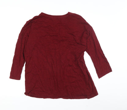 Chaps Women’s Red Tunic 3/4 Sleeve Blouse Size L