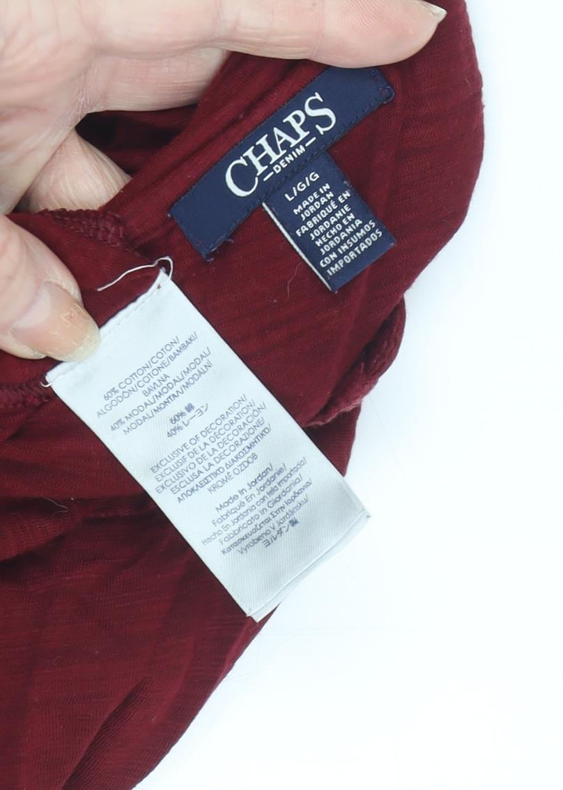 Chaps Women’s Red Tunic 3/4 Sleeve Blouse Size L